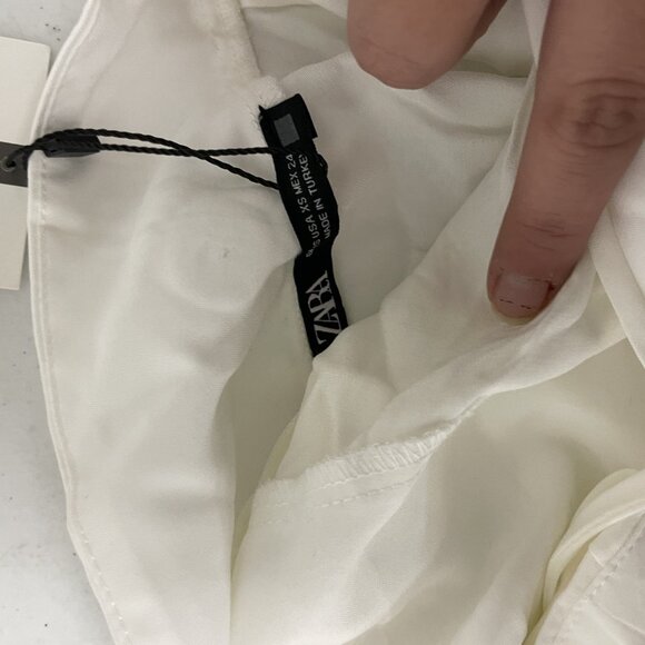 Zara Women Dress Size XS White Cut Out Midi Front Slit 2298/139 NWT - Picture 6 of 13